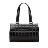 シャネル チョコバー ココマーク ハンドバッグ ブラック ラムスキン レディース CHANEL 【中古】